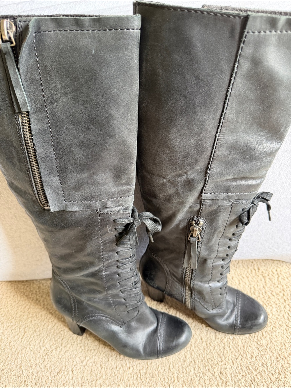 Nine West Casteaway Leather Boots Size 7.5